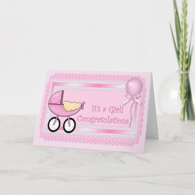 Congratulations Baby Girl Card (Front)