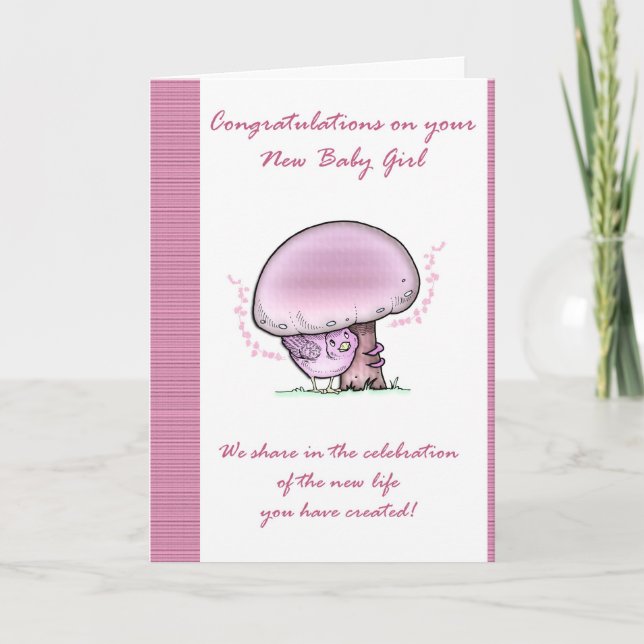 Congratulations Baby Girl Card, New Baby Card (Front)