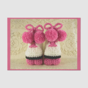 Congratulations Baby Girl (Roller Skates Booties) Tissue Paper