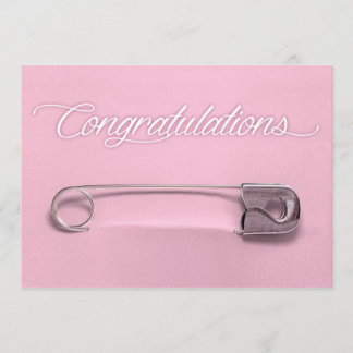 Congratulations Baby Safety Pin Card
