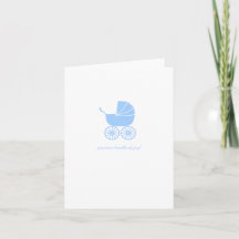Congratulations Baby Shower Card Blue Stroller