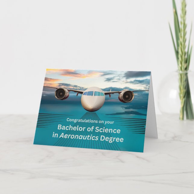Congratulations Bachelor of Science Aeronautics Card (Front)
