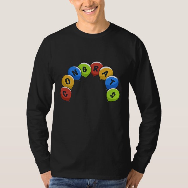 Congratulations Balloons Celebration T-Shirt (Front)
