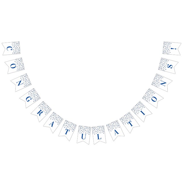 Congratulations Banner Dark Blue Silver Confetti (All)