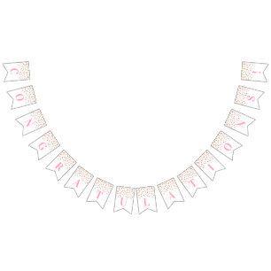 Congratulations Banner Light PInk Gold Confetti