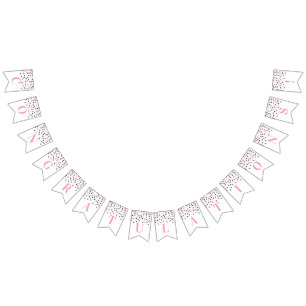 Congratulations Banner Pink Black Confetti