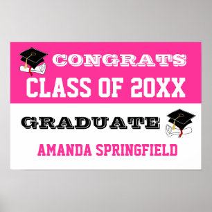 Congratulations Banner Poster Pink