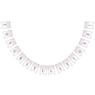 Congratulations Banner Purple Gold Confetti