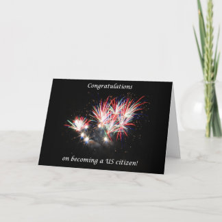 Congratulations becoming US Citizen, Fireworks Card
