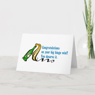 Congratulations bingo winner card