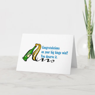 Congratulations bingo winner card