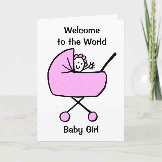 Congratulations Birth Baby Girl Pink Card (Front)