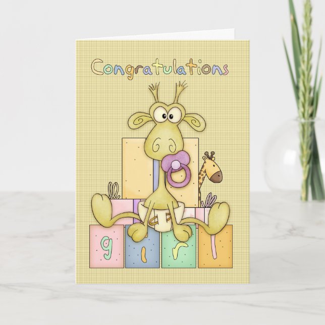 Congratulations Birth Of Baby Girl Card - Cute Bab (Front)