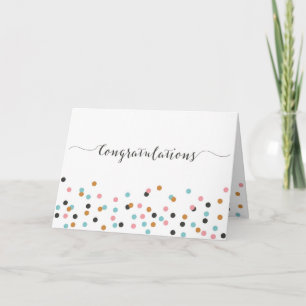 Congratulations Birthday Confetti Calligraphy Card