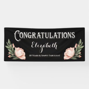 Congratulations Birthday Party Floral Flower Banner