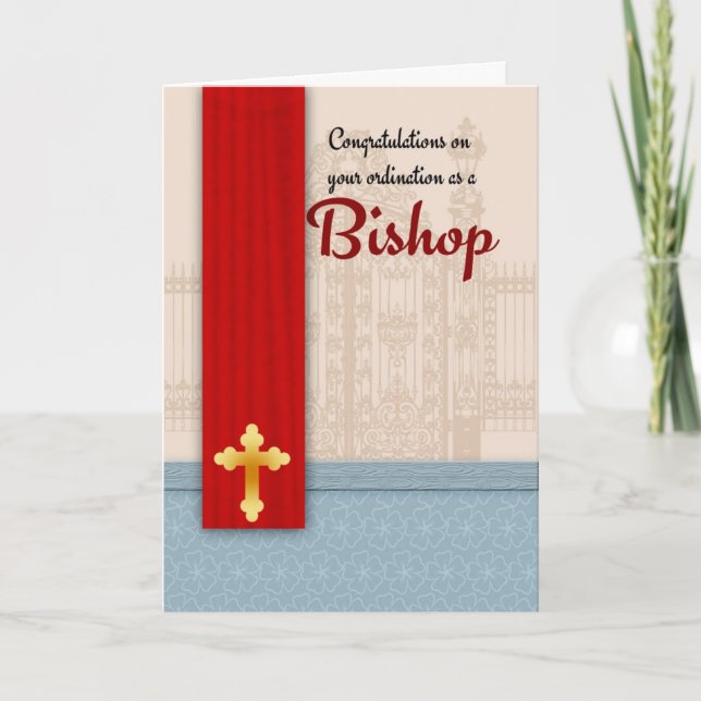 Congratulations Bishop Ordination In Parchment Card (Front)
