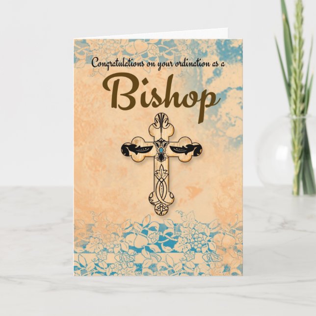 Congratulations Bishop Ordination In Parchment Card (Front)