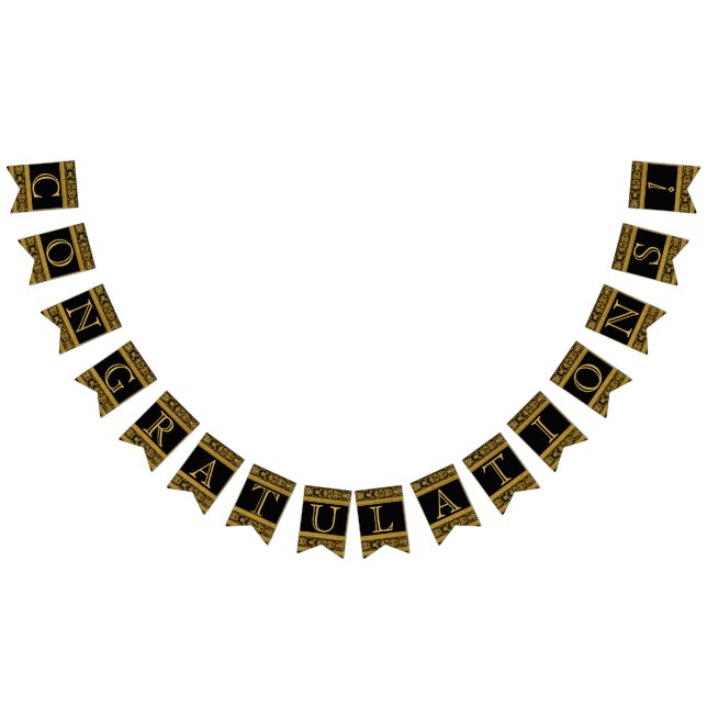 Congratulations - Black and Gold Bunting (All)