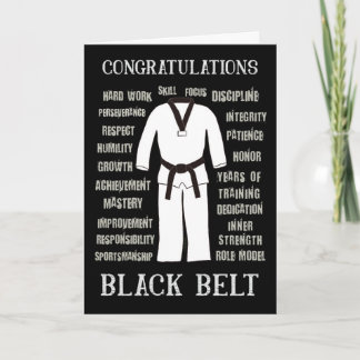 Congratulations Black Belt Taekwondo Karate Judo Card