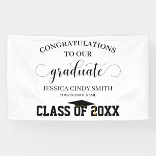 Congratulations Black Graduate Graduation Party Banner