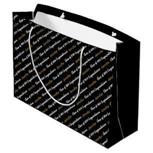 Congratulations Black White Gold Class of 2024 Large Gift Bag