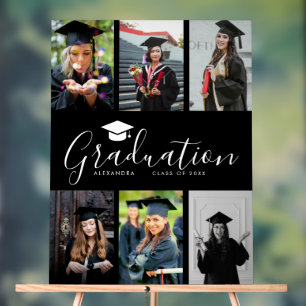  Congratulations Black White Graduation 6 Photo  Acrylic Sign