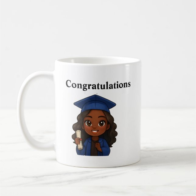 Congratulations Blue Cap & Gown Mug  (Left)