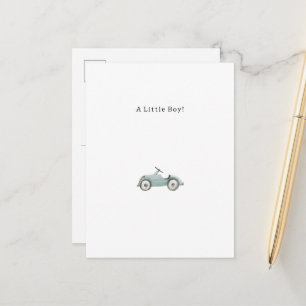 Congratulations Blue Car New Baby Birth Card