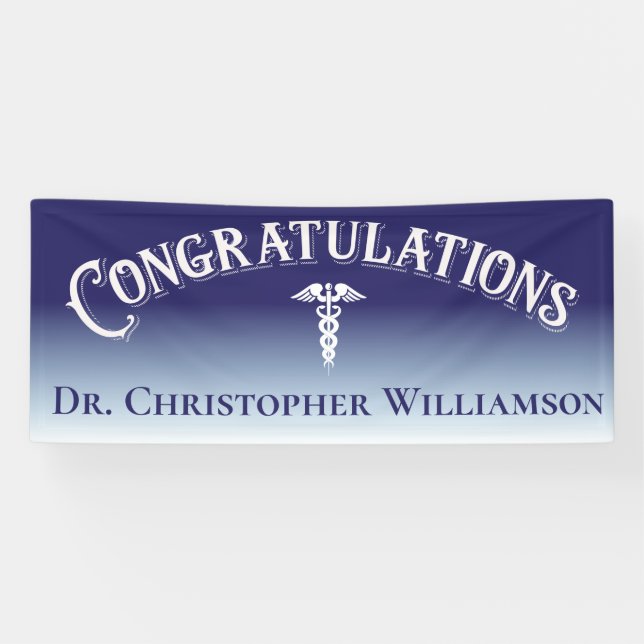 Congratulations Blue Medical Doctor  Banner (Horizontal)