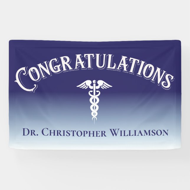 Congratulations Blue Medical Doctor Banner (Horizontal)