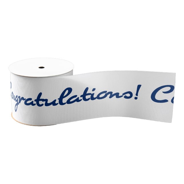 Congratulations Blue Resistance Grosgrain Ribbon (Spool)