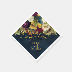 Congratulations Bohemian Gold Lace Vintage Floral Napkin
