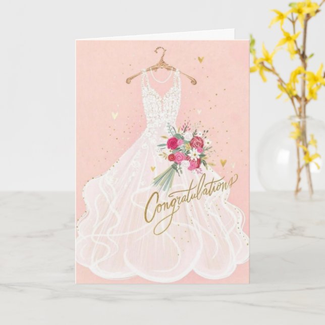 Congratulations Bridal Shower Greeting Card (Yellow Flower)