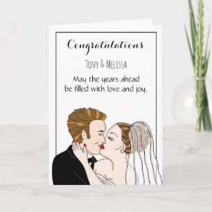 Congratulations Bride and Groom Personalised Card