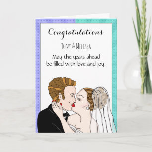 Congratulations Bride and Groom Personalised Card