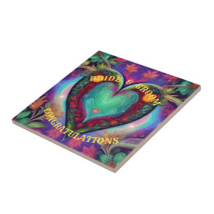 CONGRATULATIONS BRIDE AND GROOM   TILE