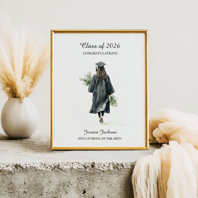 Congratulations Brunette Female Graduate Class of Poster (Creator Uploaded)