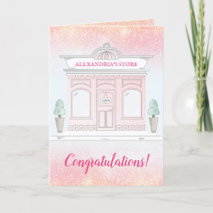 Congratulations Business Grand Opening Pink Card