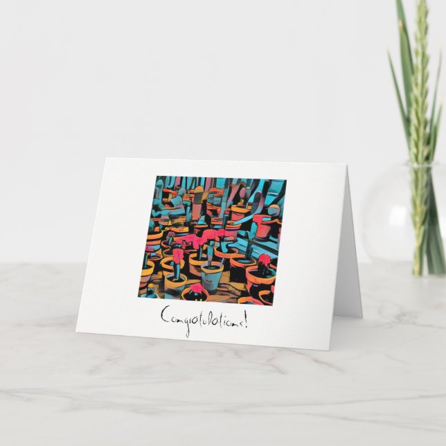 Congratulations Cactuses Greeting Card (Front)