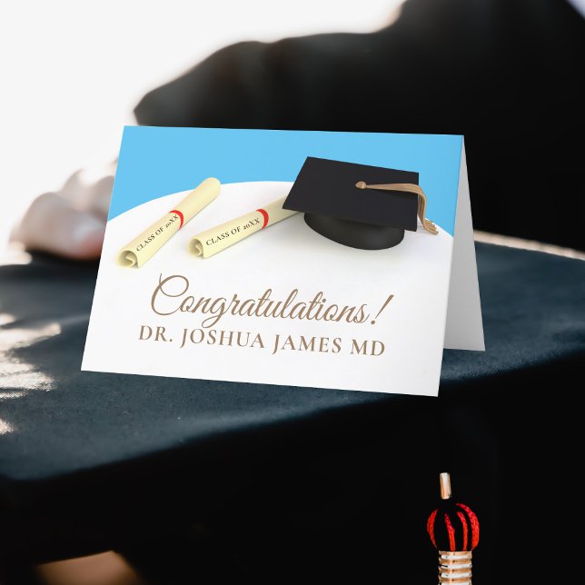 Congratulations Cap and Scrolls Graduation Card (Congratulate your Graduate with this card!)