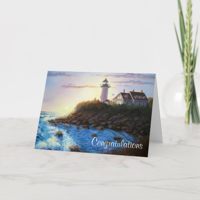 Congratulations Cape Cod MASS Lighthouse Card (Front)