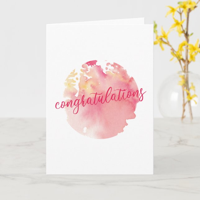 Congratulations Card (Yellow Flower)