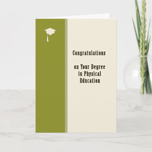 Congratulations Card, Degree in Physical Education Card (Front)