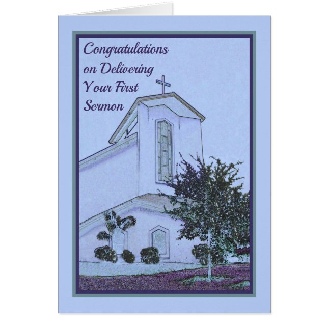 Congratulations Card for Delivering First Sermon (Front)