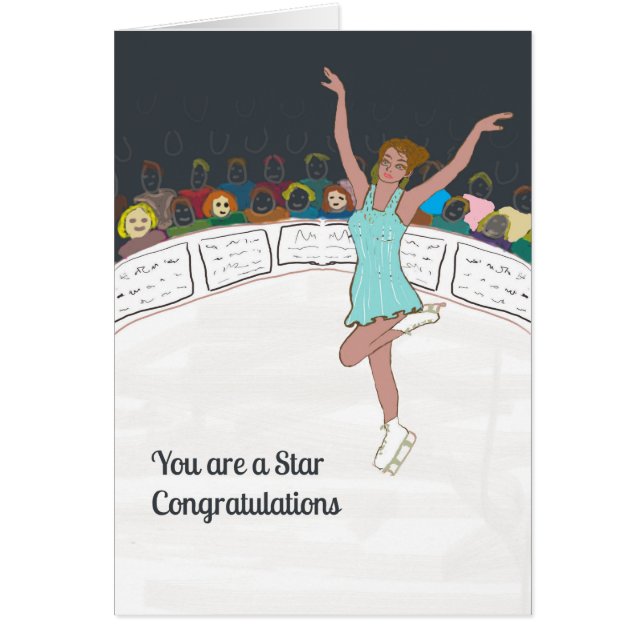 Congratulations Card for Ice Skater (Front)