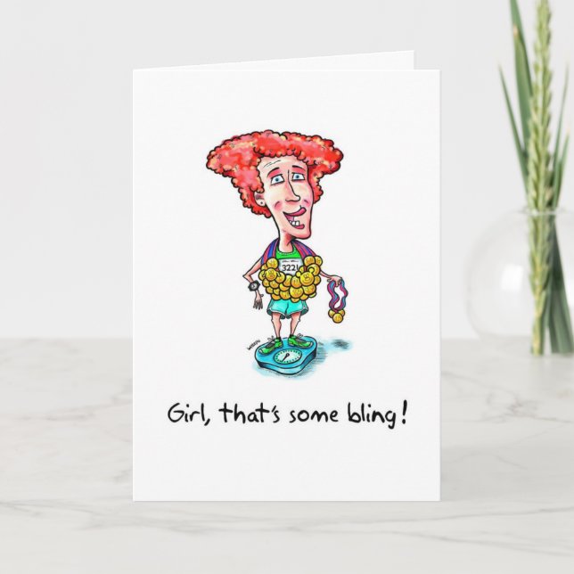 Congratulations Card for Marathoner - Bling (Front)