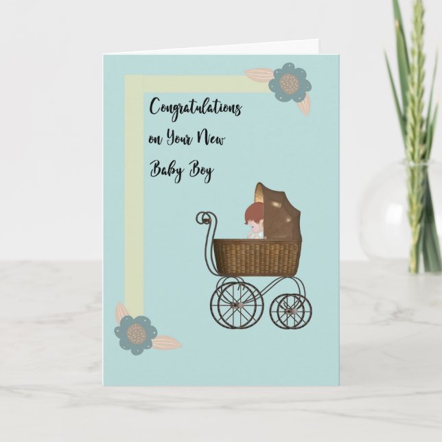 Congratulations Card for New Baby Boy (Front)