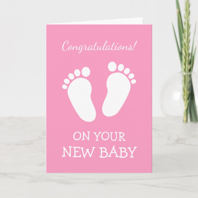 Congratulations card for new baby girl daughter (Front)