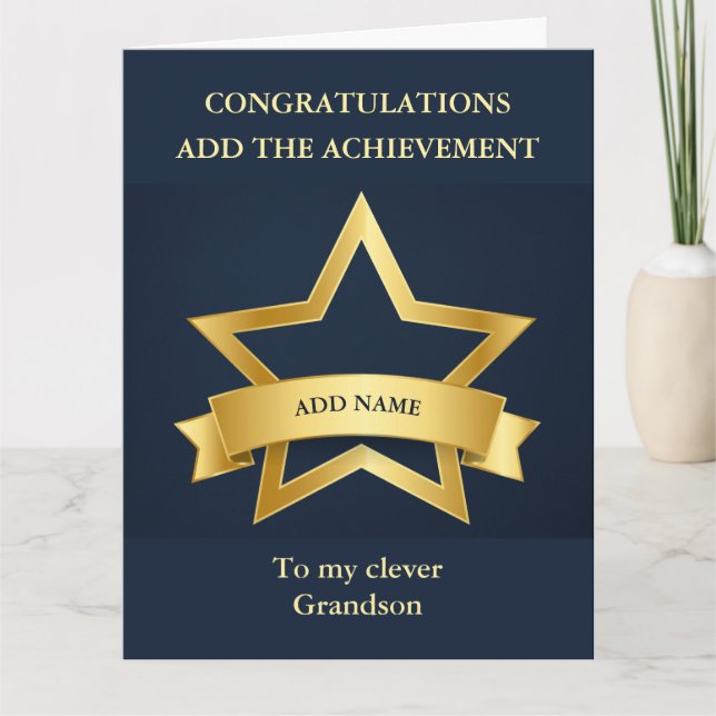 Congratulations card Grandson Grandmother BIG (Front)