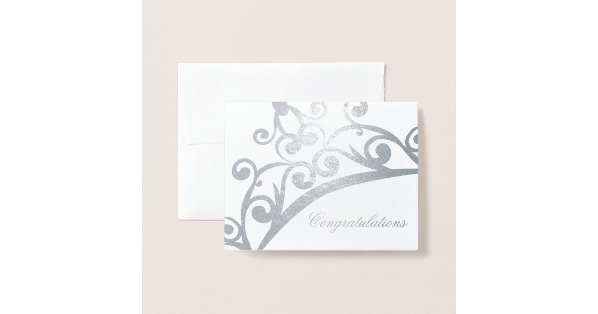 Congratulations Card-Pageant Crown Foil Card | Zazzle